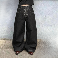 Jeans Homme Baggy Grande Taille Personnalisables en Coton Vintage de Haute Qualité avec Fermoir Pompier – Fabricant de Jeans de Créateur Tendance