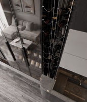 Appartement Villa Design Armoire de cuisine Design Design intérieur de villas à haut volume Canapé Armoire à vin Salon