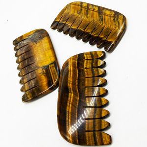 Crystal Guasha Scraping Comb Head Meridians <b>Jade</b> Stone Rose Quartz Comb Scalp Massage Gua Sha Curved Comb - Product Image 4