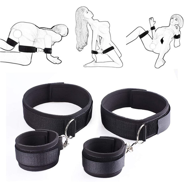 BDSM Restrain Bondage Set Adjustable Handcuffs Leg Straps Sexy Slave Beginner Kit for Couples SM Games