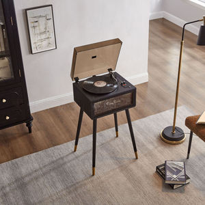 Tocadiscos Retro en Oferta, Reproductor de Discos Todo en Uno, Tocadiscos de Pie con Bluetooth, 3 Velocidades, Reproductor de FM, USB, Audio de Alta Fidelidad - Product Image 2