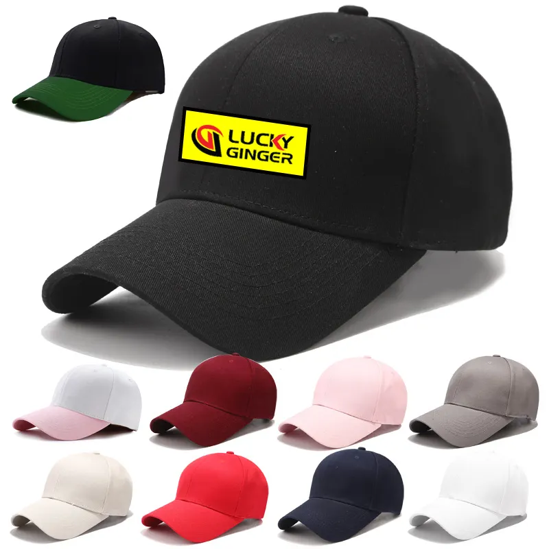 Cappellini da Baseball neri personalizzati con ricamo logo muniti di cappelli da Baseball sportivi chiusi Unisex, berretto da baseball a 5 pannelli