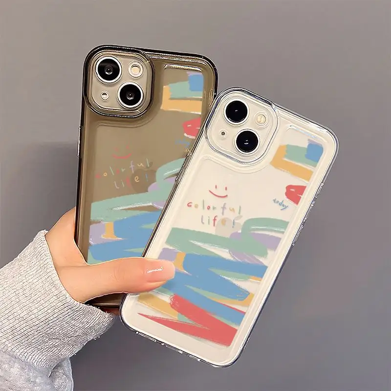 For iPhone 15 Plus IG Style Printed TPU Soft Phone Case, Lovely TPU Anti-Shock Gel Phone Cover For iPhone 15