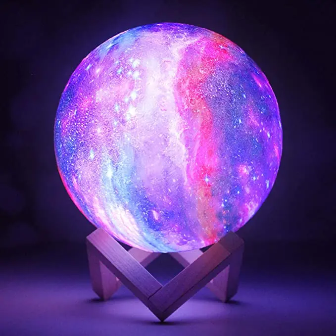 2021 led night light 16 Colors 3D Print 8-20cm Touch Remote Control Star Moon Lamp LED Night Light