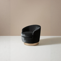 Fauteuil de salon au design moderne avec pieds en métal, tissu en velours noir, fauteuils d'appoint, meubles de salon