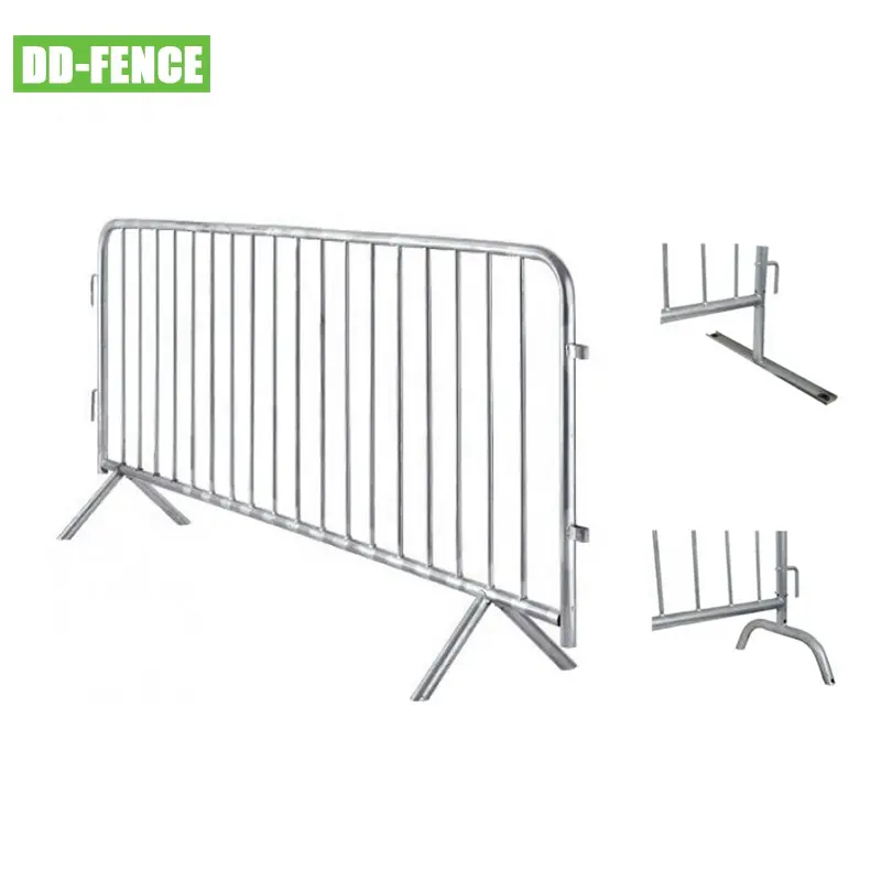 Çıkarılabilir Metal bariyer çit paneli/çelik tekerlekli mobil bariyer/yol güvenliği geçici çelik bariyer