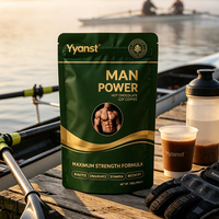 Chocolat chaud au café Force Maximale Premium pour Hommes 100g Sachet Doypack Vert Or pour l'Endurance, la Force et la Récupération OEM Marque Privée