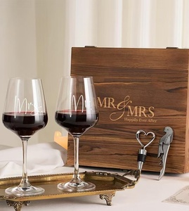 Copas de Vino de Cristal para Boda con Grabado de <span class=keywords><strong>Mr</strong></span> & Mrs, en Caja de Regalo de Madera, Venta al por Mayor, en Stock, Regalo de Aniversario - Product Image 2