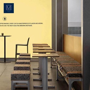 Tavoli e Sedie Commerciali in Stile Industriale Oceanico per Caffetterie, Gelaterie e Negozi di Tè al Latte - Tavolino Quadrato Piccolo - Product Image 2