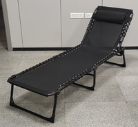 Chaises pliantes de plage et de piscine décontractées d'extérieur avec impression de logo personnalisé, cadre métallique durable multifonctionnel, respirant, triple pliage, inclinable