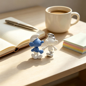 Set di Statuette in Resina dei <span class=keywords><strong>Puffi</strong></span>, Ornamento per Scrivania e Interni Auto, Statua di Personaggi dei Cartoni Animati per Fan di Anime, Decorazione per Casa e Tavolo, Regalo Souvenir - Product Image 2