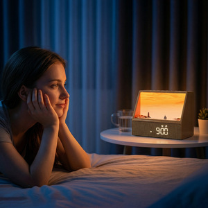 Despertador con Luz Simulada de Amanecer, Altavoz Bluetooth, Control Táctil, Forma Rectangular, Reloj Inteligente de Mesa - Product Image 3