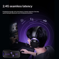 Casque de jeu AKKO GH300 supra-auriculaire sans fil, connexion quadri-mode, 2.4G sans latence, son surround 7.1, annulation active du bruit