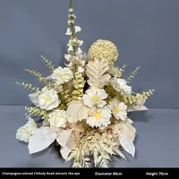Allée de mariage artificielle soie fleur rangée décoration scène arrangement floral zone de bienvenue fausses fleurs affichage réaliste