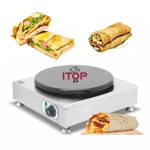 Hot Plate Industrial Electric Crepe Making Machine Rotating Crepe Maker Electric Crepe Maker