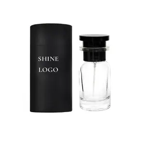 Estoque Black Cap Cilindro 30ml 50ml 100ml Fragrância Parfum Crimp Neck Garrafas De Perfume De Vidro com Caixa De Embalagem