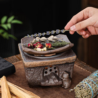 Brûleur d'aromathérapie en céramique résistant à la chaleur, style vintage, chauffe-thé, diffuseur d'huiles essentielles, pour la maison et le bureau