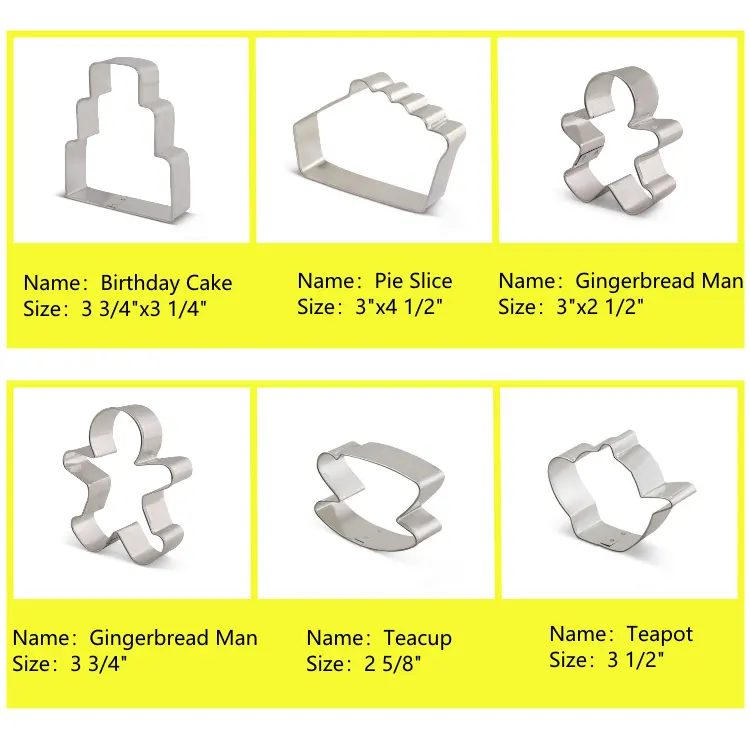 Cetakan kue Stainless Steel, Set pemotong kue, cetakan kue persegi panjang, baja anti karat, kue Diy buatan tangan