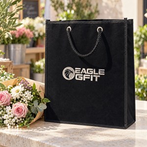 Sac de shopping promotionnel réutilisable avec logo personnalisé, estampage à chaud argenté, écologique, en gros, sac non tissé floqué - Product Image 5