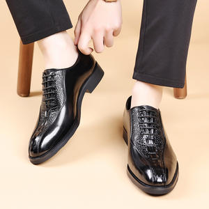 Bottines Chelsea pour hommes, nouvelle collection, best-seller, style automne, en cuir à motifs, pour affaires, formelles, légères - Product Image 5