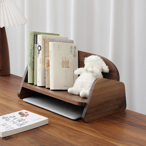 Étagère de bureau créative en bois de noyer avec rangement pour étudiants et bureaux - Product Image 2