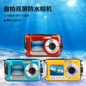 กล้องดิจิตอลกันน้ำแบบสองหน้าจอ OEM ความละเอียด 48MP 1080P กล้องแอคชั่นสำหรับกีฬากลางแจ้ง - Product Image 2