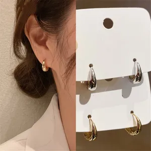 Ins-pendientes de metal de aleación electrochapado para mujer, accesorios de moda, temperamento retro, botón de oreja simple