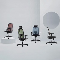 Chaise de bureau ergonomique de luxe moderne Coussin de siège confortable Appui-tête Fauteuil de direction en maille