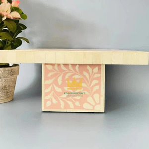 Vente en gros en vrac, support à gâteau en bois écologique avec incrustation de nacre, fait à la main, passe au lave-vaisselle, mariage, ramadan, prix bas - Product Image 2