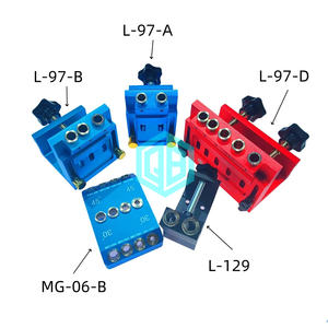 OEM Set Jig lubang saku tugas berat, dengan penjepit panduan bor aluminium kokoh untuk 15 ° lubang miring untuk pekerjaan kayu & alat pertukangan - Product Image 1