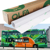 Rouleau d'autocollants en vinyle PVC auto-adhésif OLFA pour impression UV, imprimable à l'encre éco-solvant, finition brillante ou mate, blanc, résistant à l'eau et aux UV