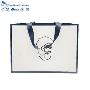 Sac cadeau en papier personnalisé avec logo pour bouteille de vin, champagne, spiritueux, emballage cadeau et vente au détail haut de gamme - Product Image 1