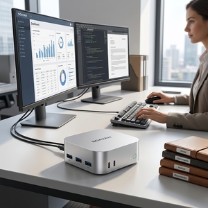 Mini PC Especial <span class=keywords><strong>N5</strong></span> Tiny con Intel N150 Quad Core, 12GB LPDDR5, 1TB SSD, DP 4K, Doble LAN, Doble Tipo-C, Doble Sistema Operativo, Win11 Pro - Product Image 4
