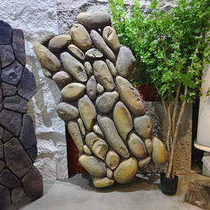 Painel de Parede de Pedra <span class=keywords><strong>Artificial</strong></span> PU 3D com Textura Natural de Rocha de Rio, Impermeável e Leve para Interiores e Exteriores de Vilas - Product Image 2