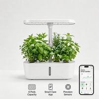 Jardinière hydroponique intelligente de bureau avec pompe, lumière de croissance LED à spectre complet et humidification ultrasonique