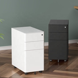 Meuble de rangement mobile sous le <span class=keywords><strong>bureau</strong></span>, <span class=keywords><strong>petit</strong></span>, en acier, métal, pour <span class=keywords><strong>bureau</strong></span>, classeurs A4, style tiroir, avec roulettes - Product Image 2