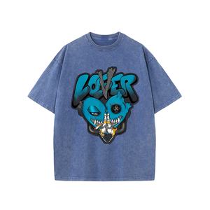 เสื้อยืดผ้าฝ้าย100% พิมพ์ลายย้อนยุคของผู้ชายเสื้อฮิปฮอปโอเวอร์ไซส์ผ้าถักคุณภาพสูงแห้งเร็ว - Product Image 5