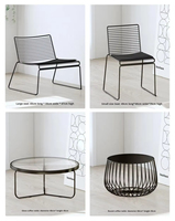 Fauteuil de loisirs de luxe moderne et contemporain en bois massif et fil de fer noir pour salon et chambre à coucher - Mobilier de maison