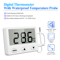 Termómetro Digital con Sonda Externa Impermeable, Alarma y Calibración para Acuario, Pecera, Refrigerador, Monitor y Registro, con Certificación CE