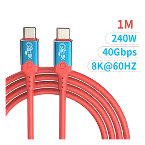 USB4 veri kablosu 1M Thunderbolt 4 tip-c 8K projeksiyon hattı, 40Gbps iletim ve 240W hızlı şarj hattı ile uyumludur