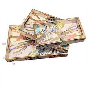 ถาดเสิร์ฟไม้ MDF ลายมีนา ถาดไม้ตกแต่งและเสิร์ฟอาหาร ถาดไม้ MDF ทำมือ ลายแบบดั้งเดิม - Product Image 2