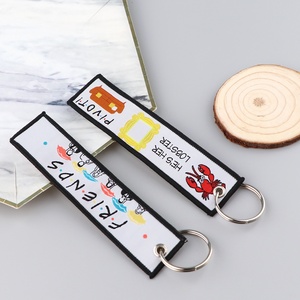 Oferta Especial: Llavero de Tela Bordado con 9 Diseños de la Serie Americana Friends, Etiqueta Tejida de Anime para Colgar - Product Image 5