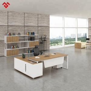 Bureau d'angle de direction moderne blanc au design contemporain - Product Image 2