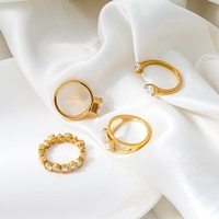 PVD Wasserdichter Edelstahlring Rechteckig Quadratisch Rund Kubisches Zirkonia Modeschmuck für Frauen Maßanfertigung Großhandel OEM ODM