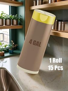 HuamaohengchunUltra Strong <b>Drawstring</b> Trash <b>Bags</b>,4 Gallon,Fragrance Free,<b>Small</b> Garbage <b>Bags</b>,15 Pcs Lemon Color - Product Image 6