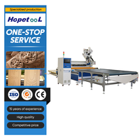 Routeur CNC pour bois Hopetool robuste avec chargement/déchargement automatique, broche 9KW, AC220V/380V, précision 0,01 mm, déplacement 1300x2500x300mm