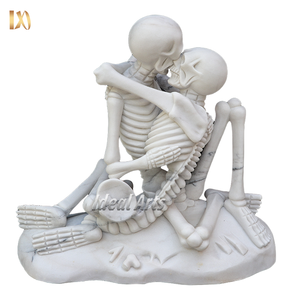 Statue de couple dansant en marbre sculpté à la main, taille réelle, bicolore, pour jardin extérieur - Product Image 4