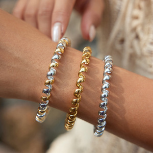 Pulsera Abierta en Espiral de Acero Inoxidable con Baño de Oro de 18K, Diseño Multicapa Tipo Cable Telefónico, Joyería Unisex - Product Image 2