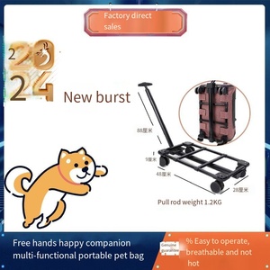 OEM al por mayor ruedas desmontables al aire libre Aire aprobado portátil mascota viaje <span class=keywords><strong>plegable</strong></span> perro carro portador - Product Image 2