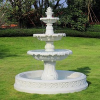 Fontaines en marbre naturel sculptées à la main pour la décoration de jardin et de cour